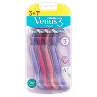 33 GILLETTE VENUS 3 Colors, maszynki jednorazowe, 3+1, 4 szt_
